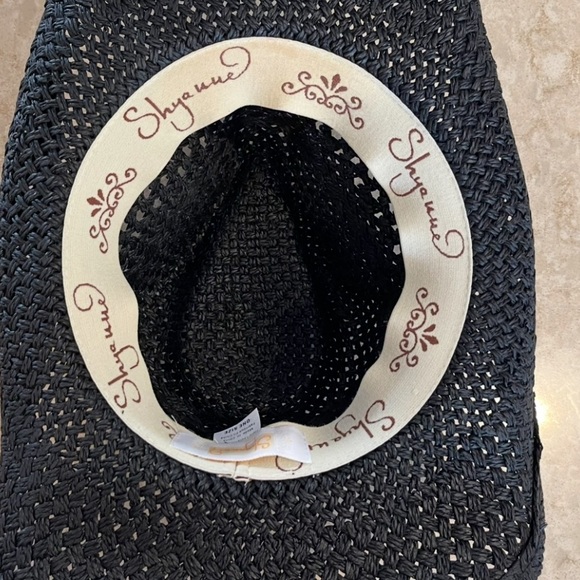 Shyanne Black Woven Cowboy Hat w/ Faux Turquoise Accents Adjustable OSFM - Picture 7 of 9